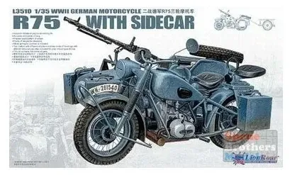 Krabice stavebnice Great Wall Hobby L3510 německý motocykl BMW R75 se sidecarem v měřítku 1/35