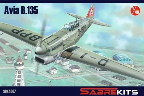 Krabice plastikové stavebnice Sabre Kits SBK4007 Avia B.135 v měřítku 1/48
