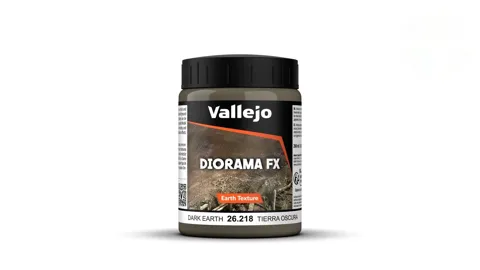 Nádobka akrylové texturní pasty Vallejo Diorama FX 26218 tmavá zemina 200 ml