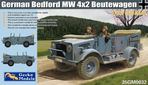 Krabice stavebnice Gecko Models 35GM0032 Bedford MW 4x2 Beutewagen v měřítku 1/35