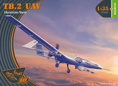 Krabice plastikové stavebnice Clear Prop CP3503 TB.2 UAV ukrajinské námořnictvo Starter kit 1/35
