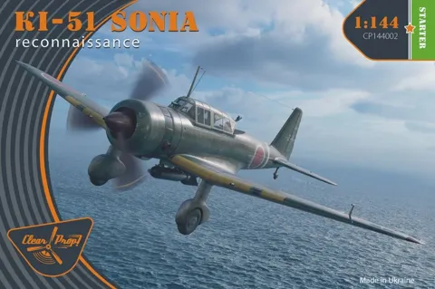 Krabice stavebnice Clear Prop CP144002 Ki-51 Sonia v měřítku 1/144, Starter kit se dvěma modely