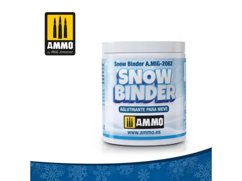 Nádobka akrylového pojiva AMMO Mig A.MIG-2082 Snow Binder 100 ml pro sněhové efekty