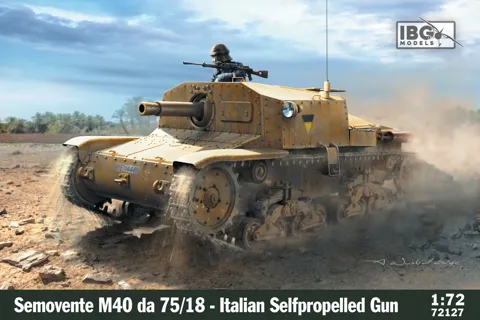 Krabice stavebnice IBG Models 72127 Semovente M40 da 75/18 v měřítku 1/72