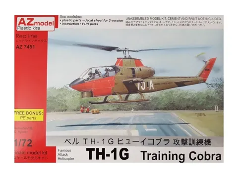 Krabice plastikové stavebnice AZ Model 1/72 TH-1G Huey Cobra Training, kód AZ7451