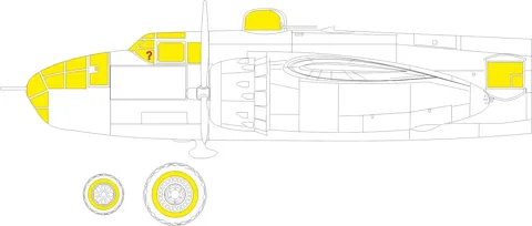 Maskovací sada Eduard EX926 TFace pro B-25J glazed nose v měřítku 1/48