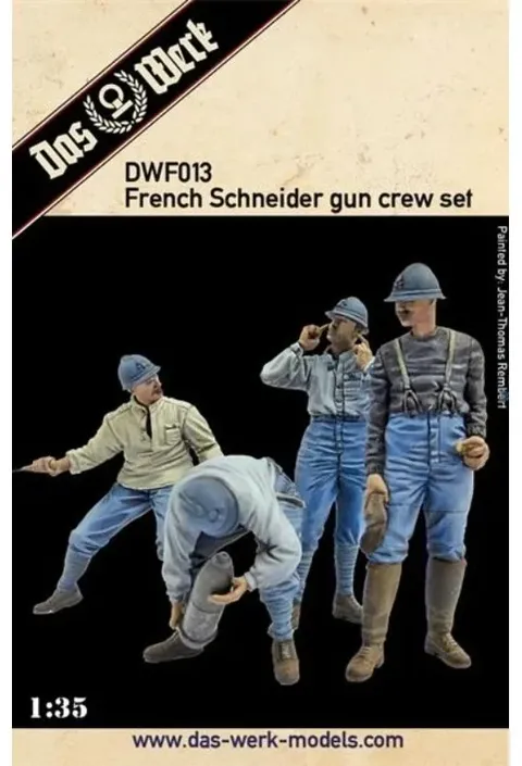 Sada plastových figurek Das Werk DWF013 francouzská obsluha děla Schneider v měřítku 1/72