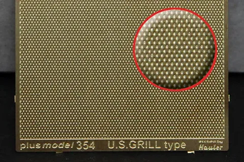 Fotoleptaný plech s reliéfem U.S. grill Plus Model 1/35, kovový aršík s reliéfním vzorem