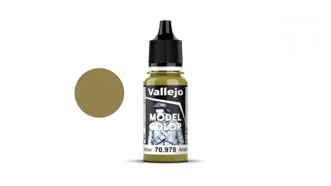 Lahvička akrylové barvy Vallejo Model Color 70978 tmavě žlutá matná, 18 ml