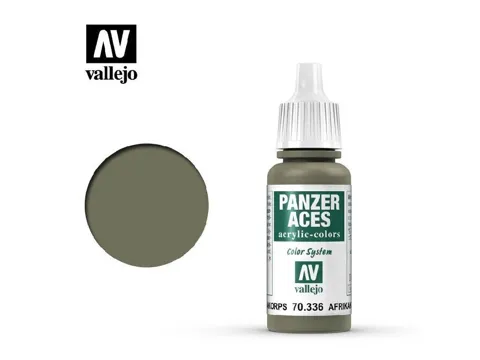 Lahvička akrylové barvy Vallejo Panzer Aces 70336 Afrikakorps Tanker 17 ml