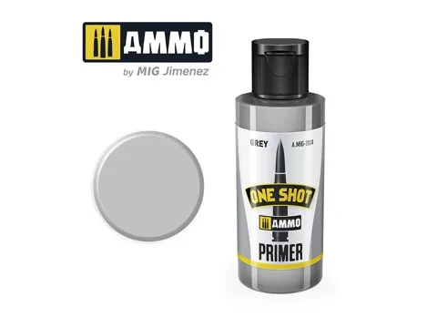 Lahvička základového primeru AMMO Mig A.MIG-2024 One Shot Primer šedý