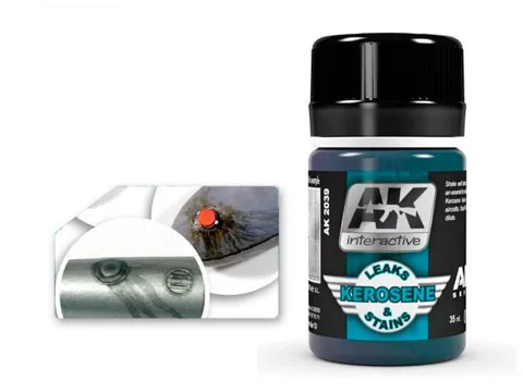 Lahvička emailového efektu AK Interactive Enamel Air AK2039 Kerosene Leaks & Stains 35 ml