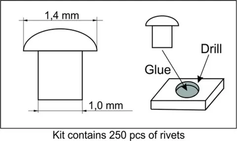 Sada Plus Model 464 nýty 1,4 mm v měřítku 1/35, 250 ks