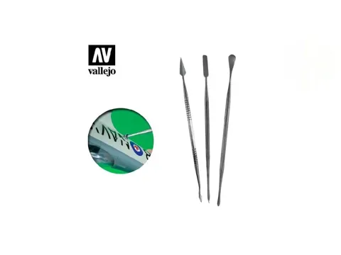 Sada 3 nerezových tvarovacích dlátek Vallejo Tools T02002