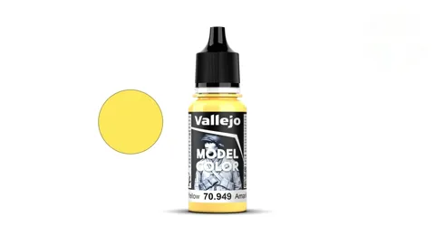 Lahvička akrylové barvy Vallejo Model Color 70949 světle žlutá matná, 18 ml