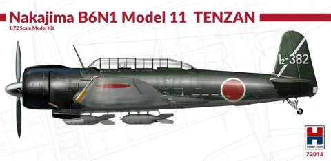 Krabice stavebnice Hobby 2000 1/72 Nakajima B6N1 Model 11 Tenzan, japonský torpédový bombardér