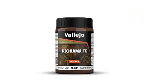 Kelímek texturové pasty Vallejo Diorama FX 26811 hnědé husté bahno 200 ml