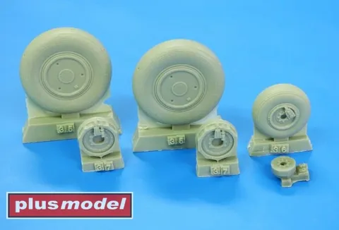 Resinová kola Plus Model AL3009 pro MiG-21 pozdní verze v měřítku 1/32