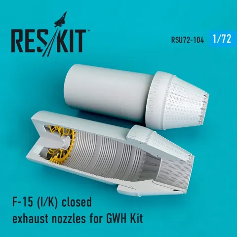 Sada zavřených výfukových trysek Reskit RSU72-0104 pro F-15I v měřítku 1/72