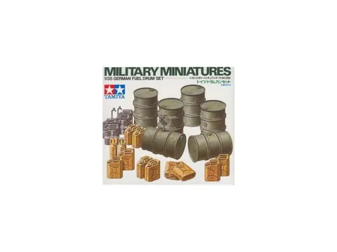 Krabice stavebnice Tamiya 35186 německé palivové sudy v měřítku 1/35
