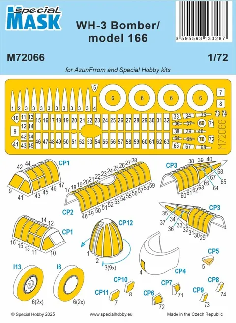 Maskovací set Special Hobby M72066 pro model WH-3 / model 166 v měřítku 1/72