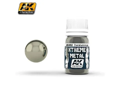 Lahvička metalické barvy AK Interactive Xtreme Metal AK482 dural 35 ml
