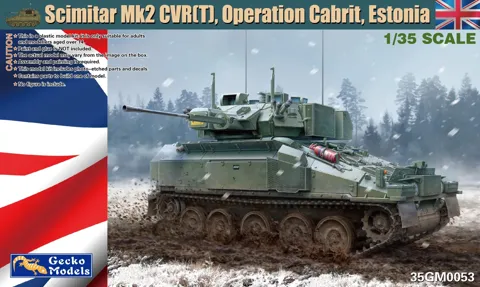 Krabice stavebnice Gecko Models 1/35 Scimitar Mk2 CVR(T) Operation Cabrit, Estonia