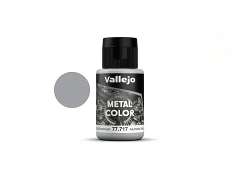 Lahvička akrylové metalické barvy Vallejo Metal Color 77717 matný hliník 32 ml