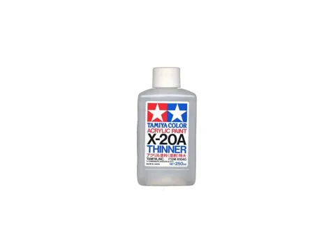 Lahvička ředidla Tamiya 81040 X-20A Thinner 250 ml pro akrylové barvy Tamiya Color
