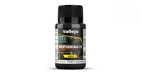 Lahvička akrylového efektu Vallejo Weathering FX 73817 rozlitý benzín 40 ml