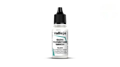 Lahvička Vallejo Varnish 72650 lesklý polyuretanový lak 18 ml