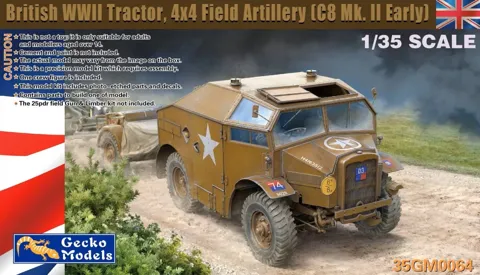 Krabice stavebnice Gecko Models 35GM0064 britský tahač C8 Mk.II Early v měřítku 1/35