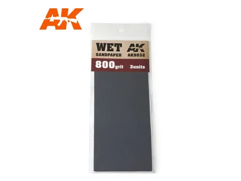 Balení brusného papíru pod vodu AK Interactive AK9032 zrnitost P800, 3 listy