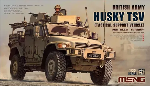 Krabice stavebnice Meng VS-009 Husky TSV britské armády v měřítku 1/35