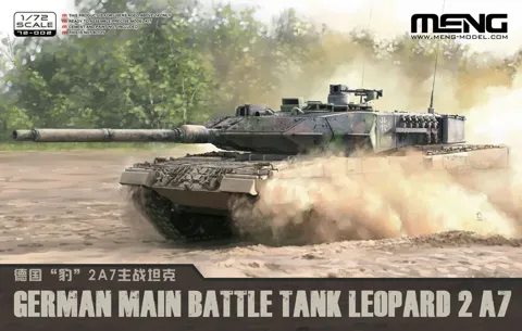 Krabice plastikové stavebnice Meng 72-002 Leopard 2 A7 v měřítku 1/72