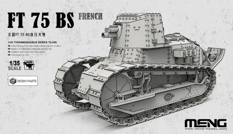 Krabice stavebnice Meng TS-059 1/35 French FT 75 BS s resinovými díly