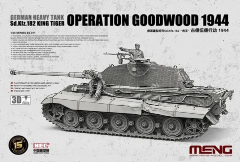 Krabice stavebnice Meng ES-011 King Tiger Operation Goodwood 1944 v měřítku 1/35