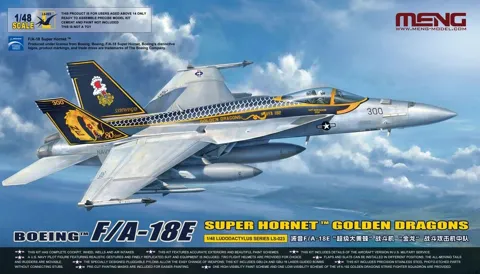 Krabice stavebnice Meng LS-023 Boeing F/A-18E Super Hornet Golden Dragons v měřítku 1/48