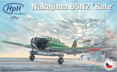 Stavebnice HPH Models 1/32 Nakajima B5N2 Kate – multi-media kit japonského torpédového bombardéru