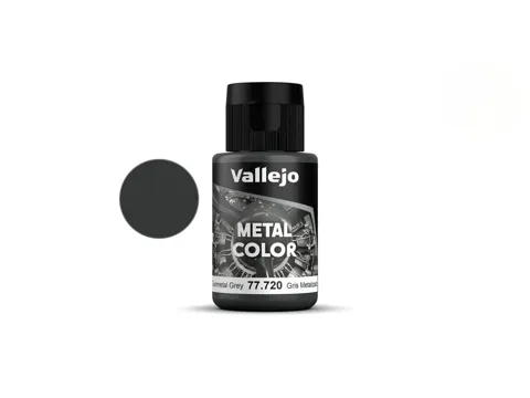 Lahvička metalické barvy Vallejo Metal Color 77720 gunmetal 32 ml