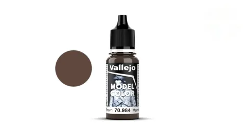 Kapátková lahvička akrylové barvy Vallejo Model Color 70984 hnědá matná Flat Brown 18 ml