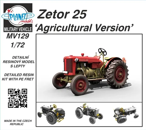 Resinová stavebnice CMK MV129 Zetor 25 zemědělská verze v měřítku 1/72