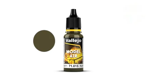 Kapátková lahvička akrylové barvy Vallejo Model Air 71015 Dark Green RLM71, 18 ml