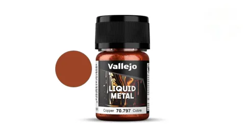 Lahvička metalické barvy Vallejo Liquid Metal 70797 měděná Copper 35 ml