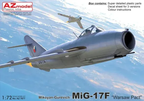 Krabice plastikové stavebnice AZ Model AZ7877 MiG-17F Warsaw Pact v měřítku 1/72