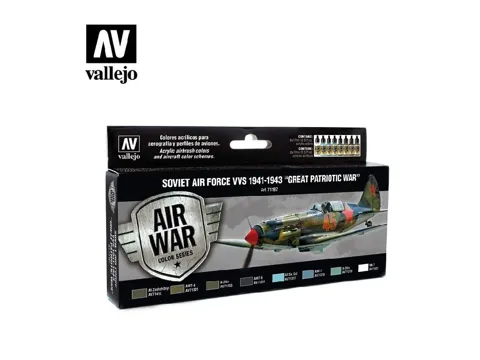 Sada akrylových barev Vallejo Model Air 71197 Soviet 1941–1943, 8 lahviček v balení