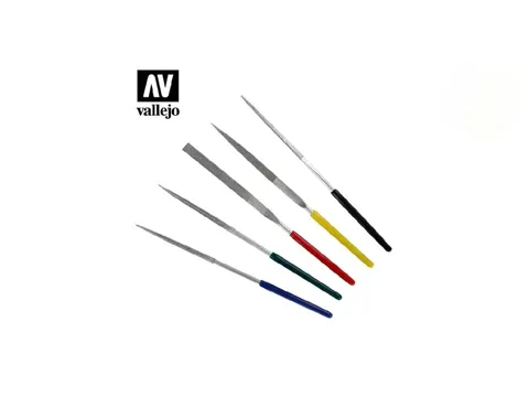 Sada 5 mini diamantových pilníků Vallejo Tools T03004 o délce 100 mm