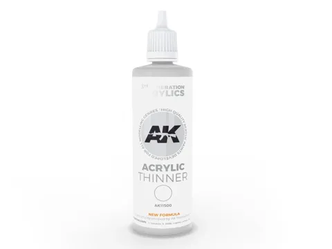 Lahvička ředidla AK Interactive 3GEN AK11500 Thinner pro akrylové barvy, 100 ml