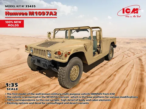 Krabice plastikové stavebnice ICM 35435 Humvee M1097A2 v měřítku 1:35