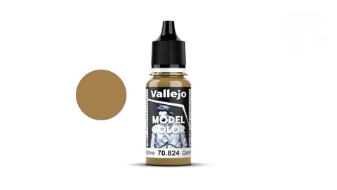 Lahvička akrylové barvy Vallejo Model Color 70824 oranžový okr matná, 18 ml